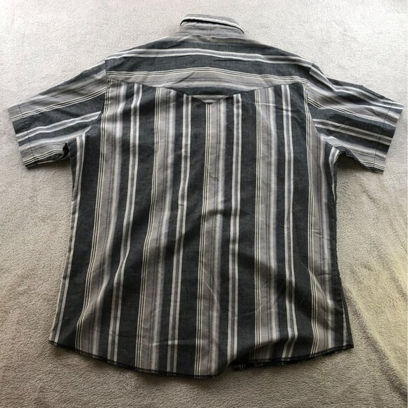 Vintage Rustler Mens Shirt Large Striped Western Casual Short Sleeve Button Up - Picture 9 of 9